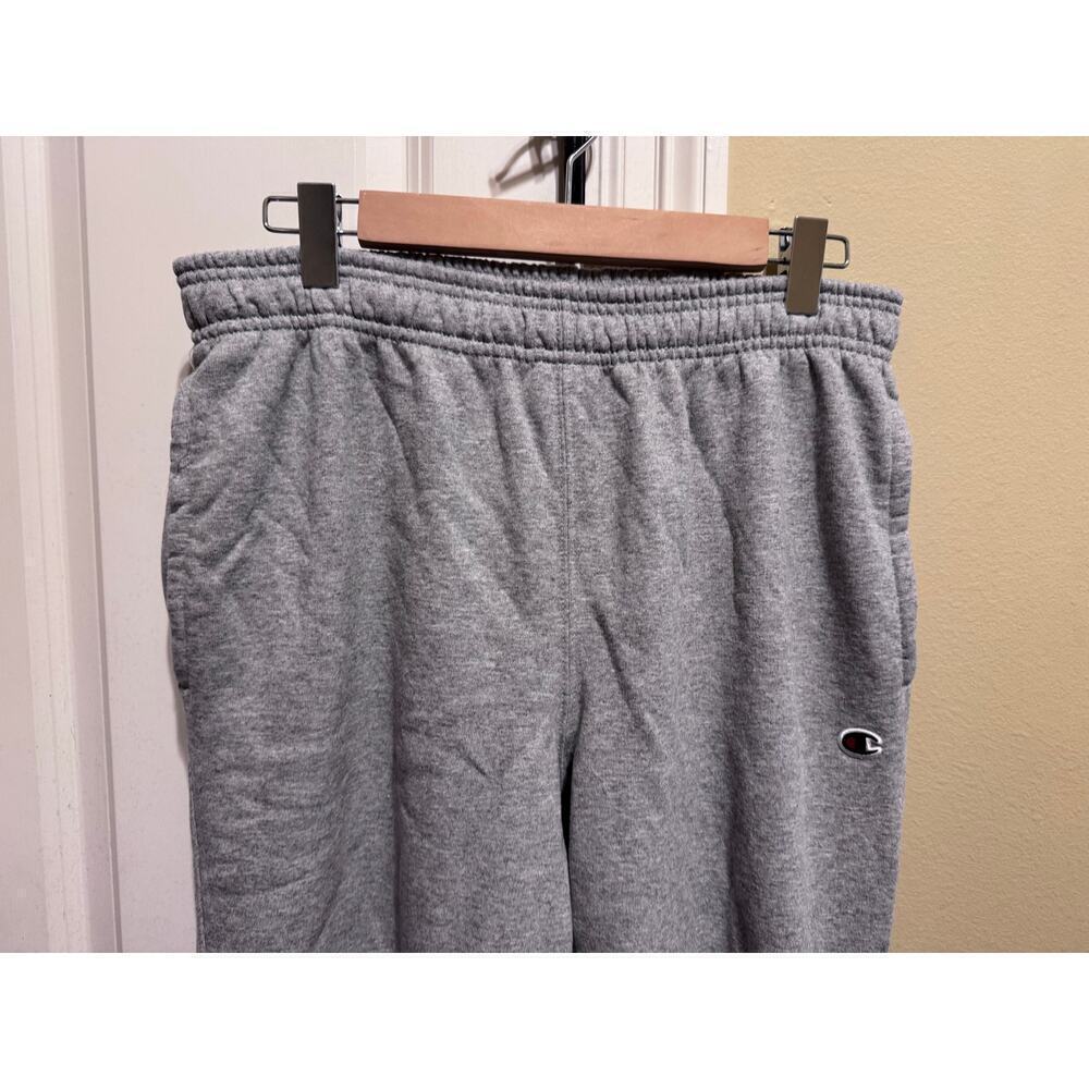 Champion Grey Men's Jogger Sweatpants Elastic Drawstring Waste Pockets Sz L - Picture 11 of 11